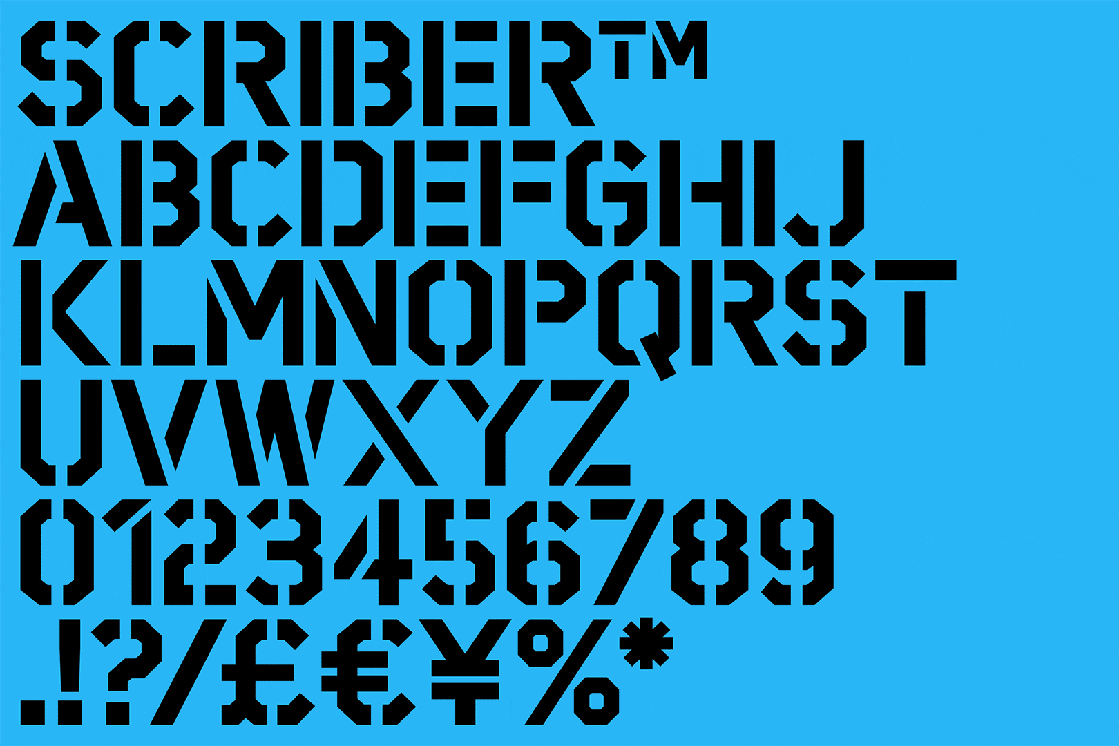 Scriber by The Northern Block type foundry—A geometric stencil typeface that blends structure with creativity