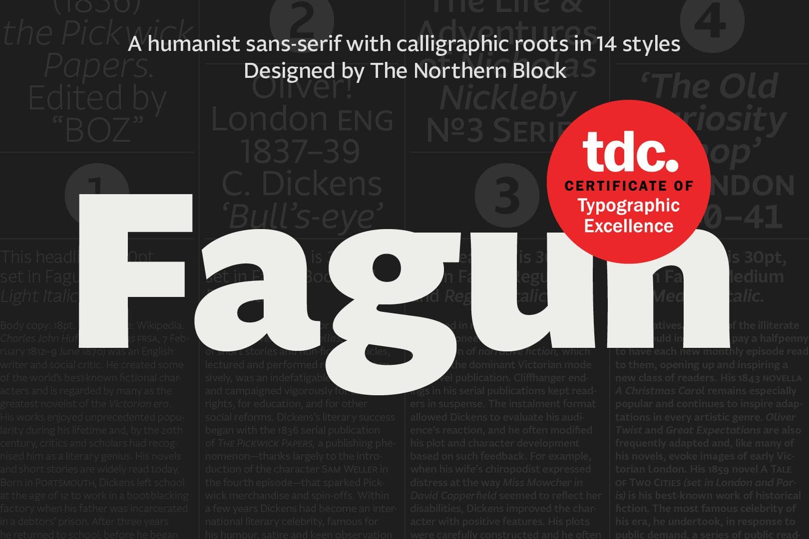 The Northern Block scores a win in the Type Directors Club (TDC69) competition for type family Fagun.