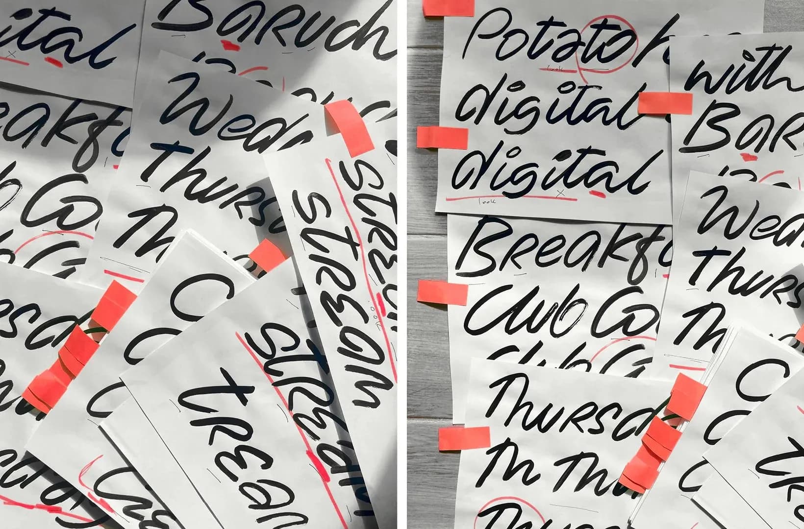 Joanna Angulska's early sketches for Zabawa Typeface